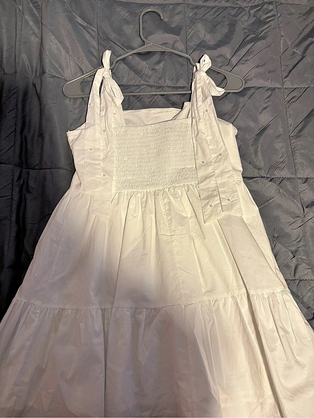 Peach Love White Sundress Size M Like New - Picture 2 of 3